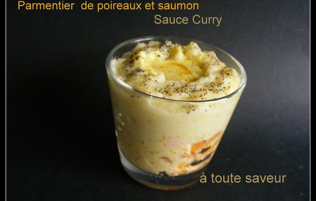 Parmentier de saumon aux poireaux sauce au curry