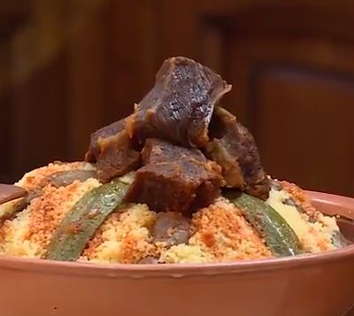 Recette de Couscous à la viande séchée - كسكس بالخليع, Algérie