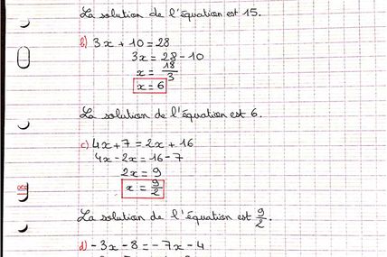 Correction DM sur les équations et inéquations (3C et 3A)