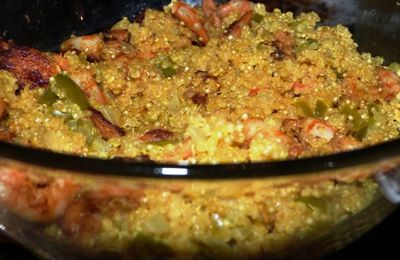Crevettes au curry express & Quinoa aux légumes