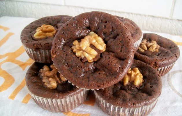 Muffins-brownies aux noix