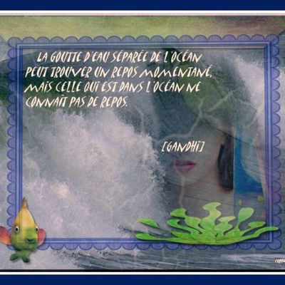 citation illustrée sur une goutte d'eau