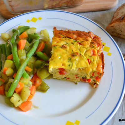 Flan de courgette-poivron rouge à la ricotta