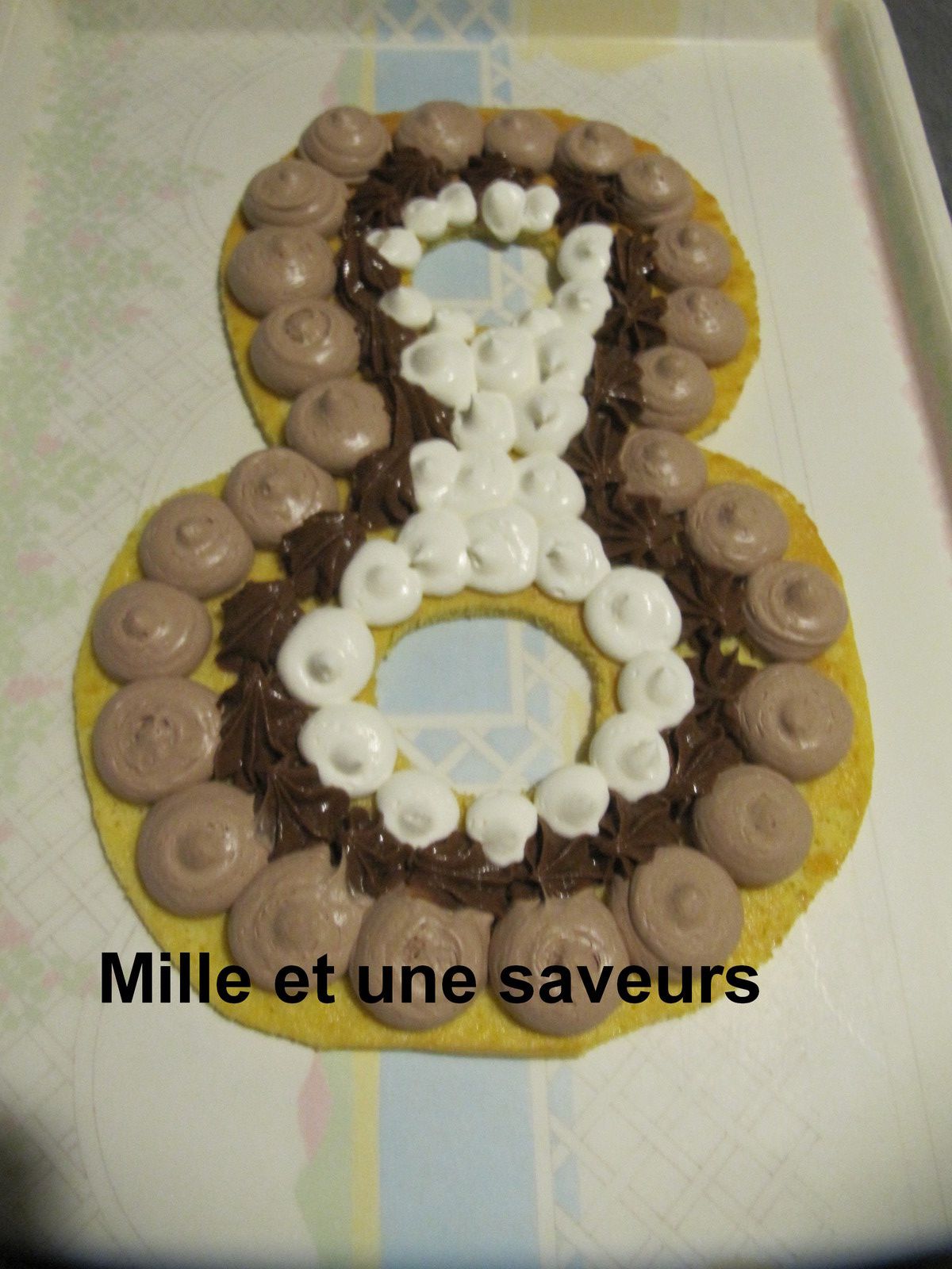 Number cake chantilly chocolat, crémeux gianduja pour un petit gourmand de 8 ans