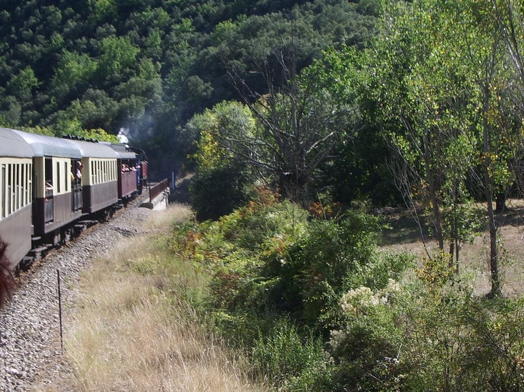 balade dans le petit train à vapeur le long du Gardon entre Anduze et Saint Jean du Gard.