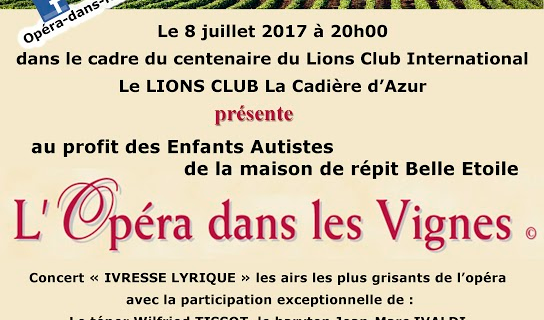 Soirée "Opéra dans les vignes" Samedi 8 juillet au Domaine de Souviou