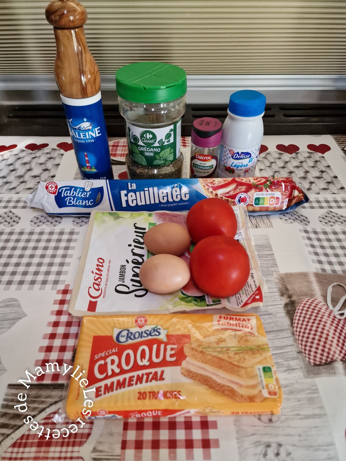 Tarte au jambon, tomates et fromage à croque monsieur (Pop 32) 