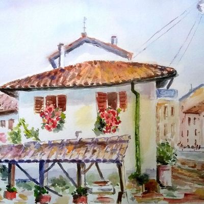 Lavaderos junto al Naviglio Grande de Milán 