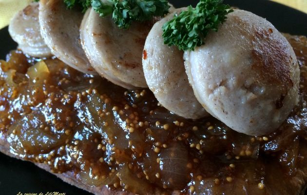 Petits feuilletés de boudin blanc au chutney de figues