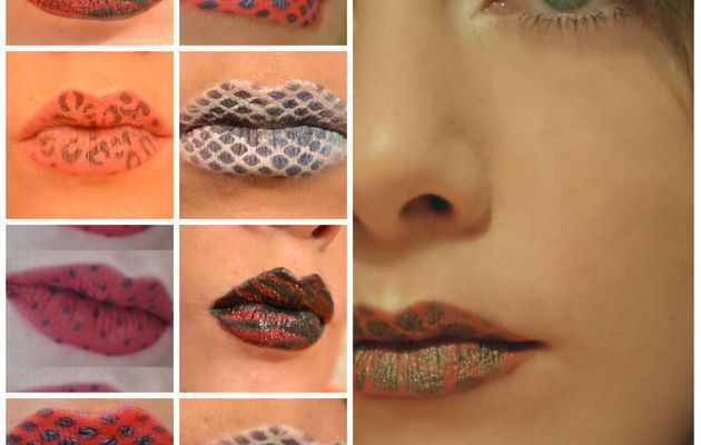 ----------- Lip art Facile avec le pochoir Lips Art ----------- Easy Lip art with Lips art stencil