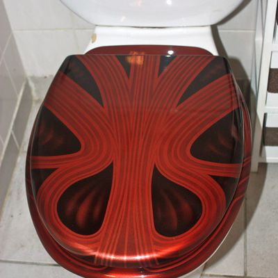 décor sur abattant de toilette avec peinture thermique sur la lunette