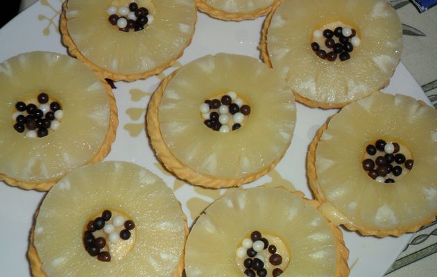 Tartelettes ananas et crème pâtissière (réalisation ultra rapide)
