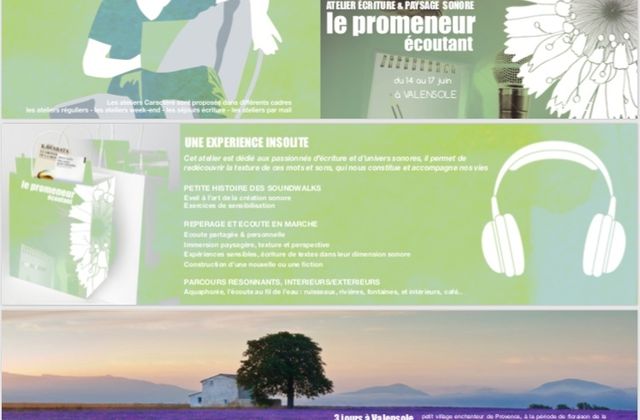 ATELIER, LE PROMENEUR ÉCOUTANT, VALENSOLE, du 15 au 17 JUIN  