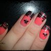 Nail art Pink French Strié