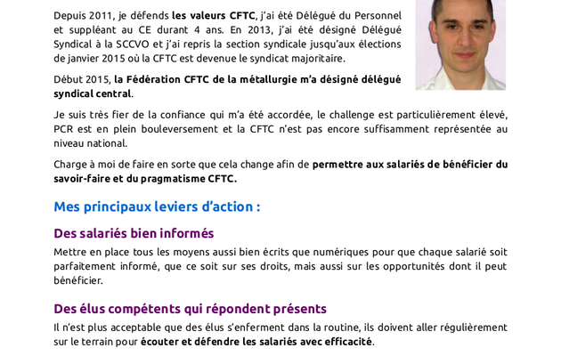 Prise de fonction Délégué Syndical Central Olivier Coudurier