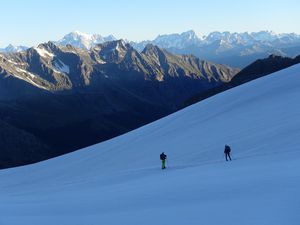 Grad Paradis, sur le bas du glacier (voie  du refuge Chabod)