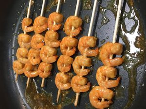 Brochettes de crevettes sucré/salé sans gluten - pour 6 brochettes 