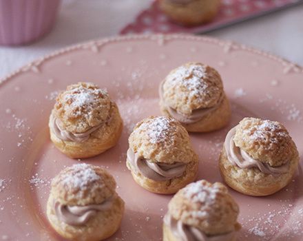 Choux craquelins chantilly mascarpone pâte à tartiner