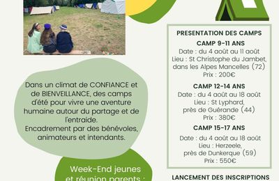 Inscriptions CAMPS 2024 : c'est parti!