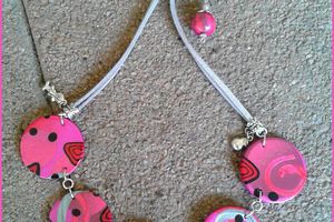 Collier lentilles tons roses