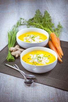 Velouté de carottes au gingembre - avec un soup maker - et tartare de noix de saint-jacques