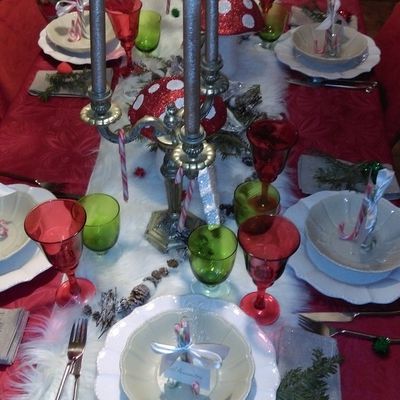 table Noël, rouge vert