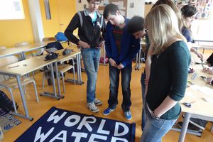 The 'World Water Day' group photos in the playground