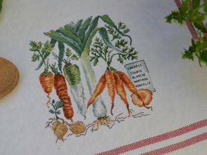 Réalisés d'après le livre "Mon potager au point de croix" de Véronique Enginger.