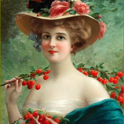 Le temps des cerises par les peintres -  Emile Vernon - Les cerises