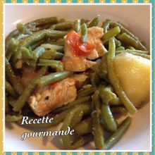 haricot vert au poulet aux epices cumin paprika tomate 