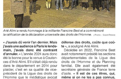 Coutance, nouvel hommage à Francine Best