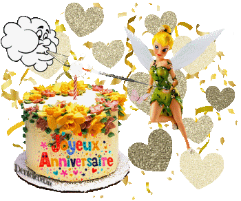 Gif Joyeux Anniversaire Enfant Gateau Avec Fee Clochette Les Gifs Animes De Dentelledelune