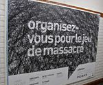 "Organisez-vous pour le jeu de massacre", affiche de Malte Martin pour le théâtre Athénée