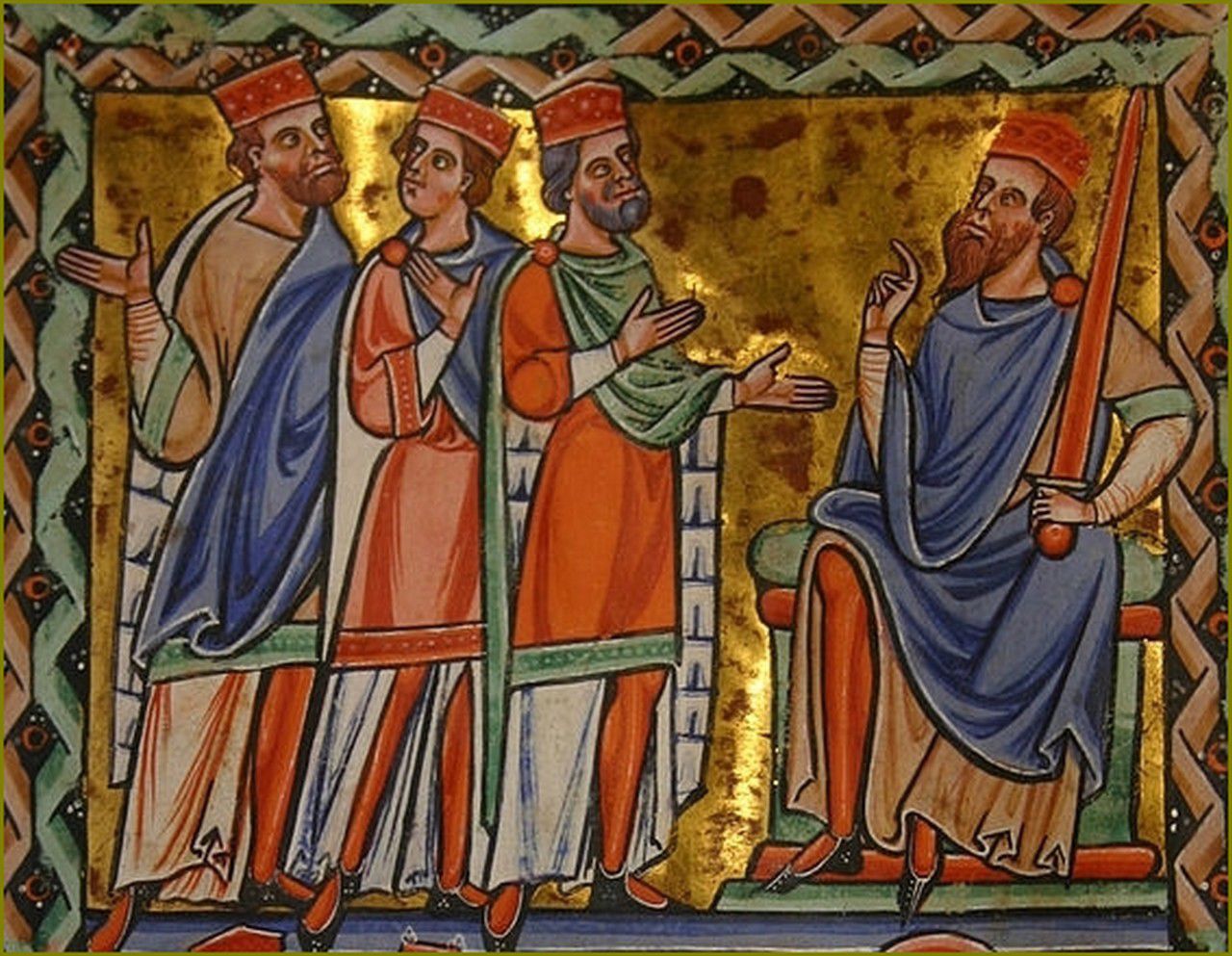 Psautier dit de saint Louis - v. 1274 -  Les rois mages devant Hérode