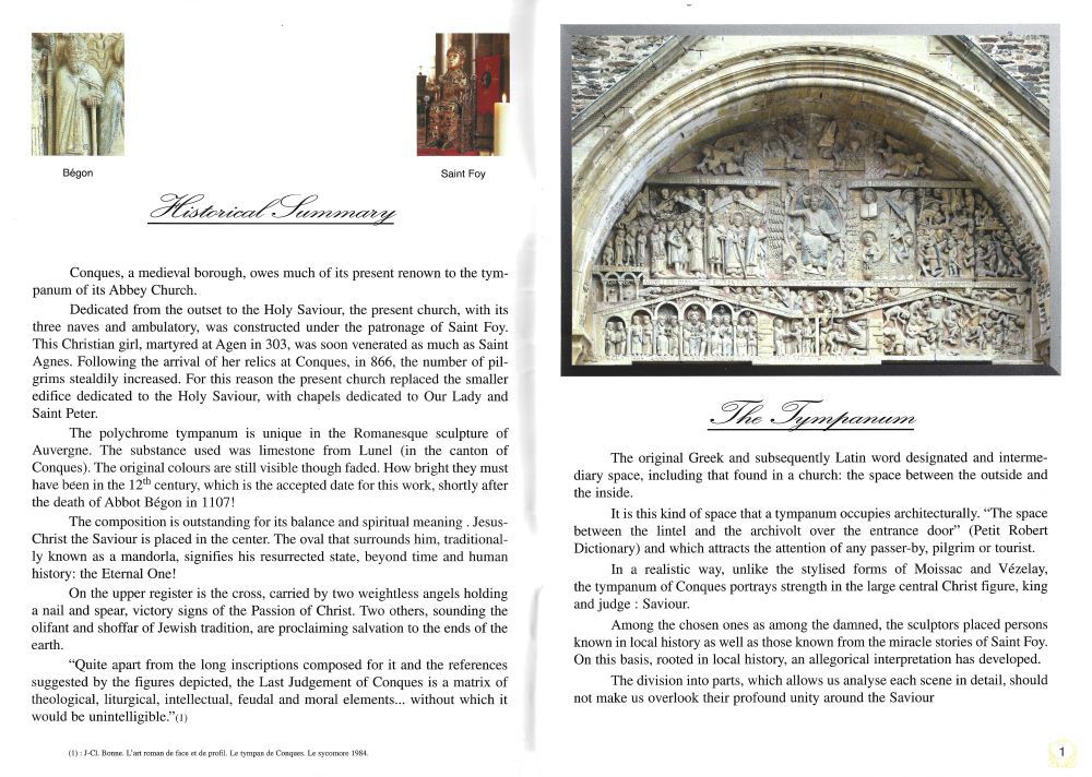 "The Tympanum of Conques in Detail" documentation en Anglais, pas d'exemplaire en français le jour de notre visite