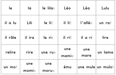 Dictées binômes syllabes et mots PILOTIS CP palier 1B