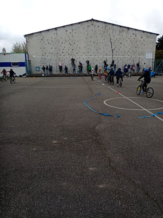 Quelques photos de nos entraînements vélos au stade avant nos exploits sur le bord du canal !