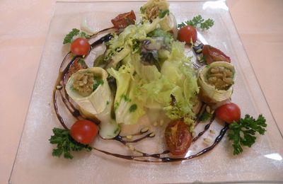 Salade de chèvre chaud sur toasts