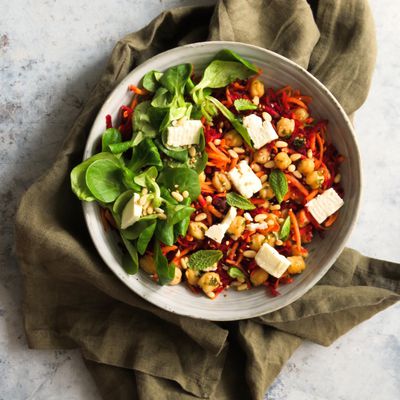 Salade de pois chiches, carottes et betterave