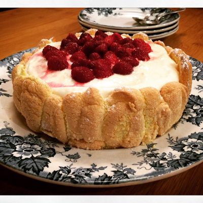 Charlotte vanille et framboises