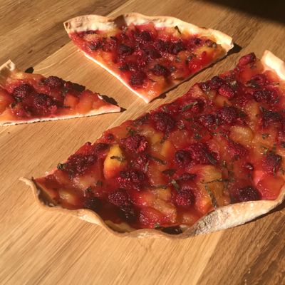 Tarte sans gluten pommes framboises