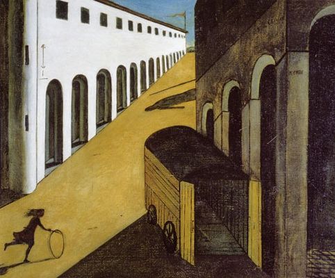 Mystère et mélancolie d'une rue - Un tableau de Giorgio De Chirico