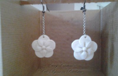 Nouvelles boucles d'oreilles en porcelaine