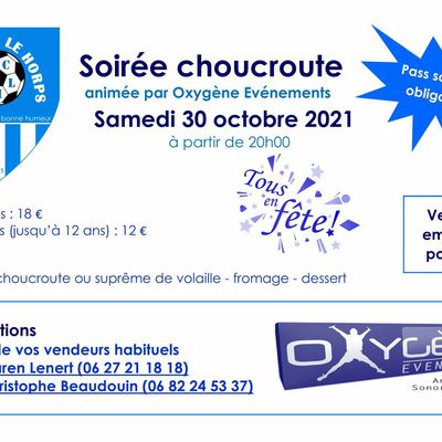 Soirée Choucroute FC Lassay-Le Horps - 30 octobre 2021