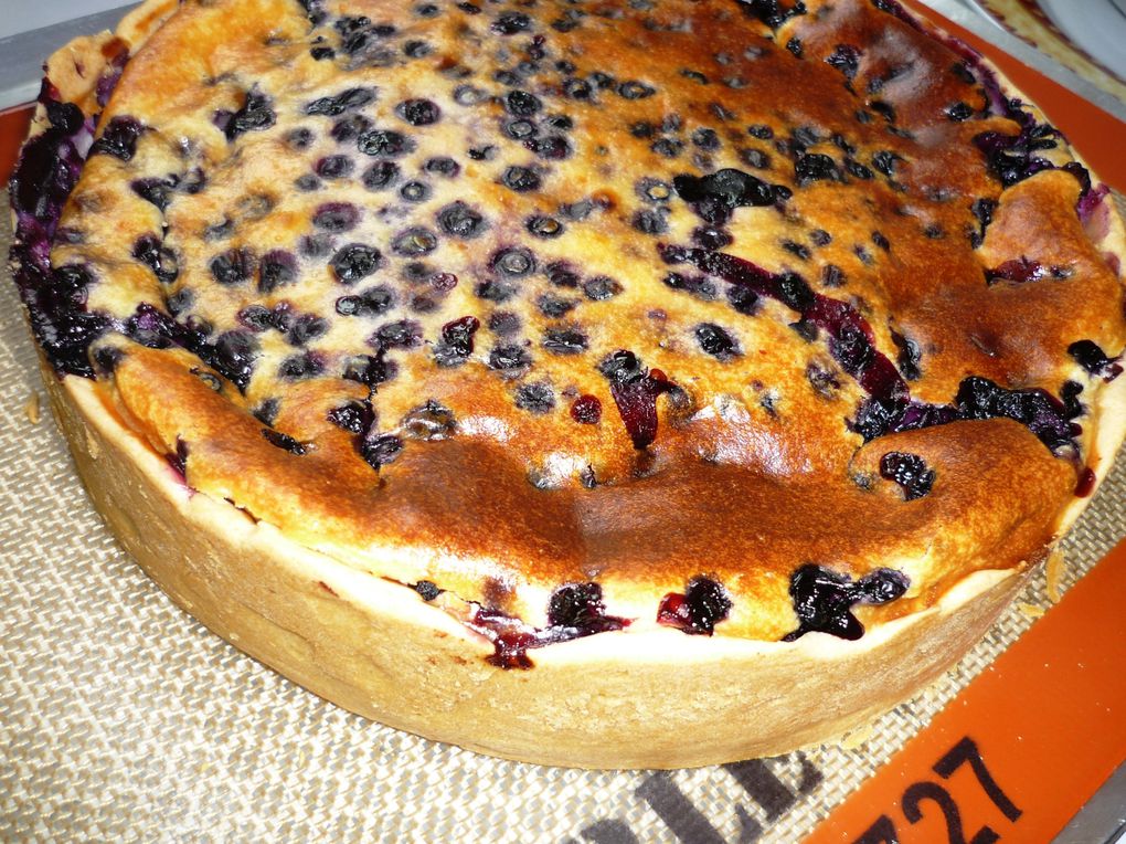 tarte au chocolat blanc,cerises et mascarpone