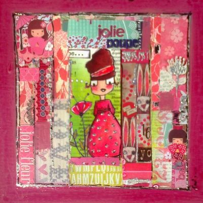 cadre enfant collage sur carton