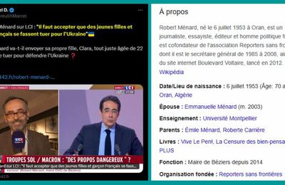 Robert Ménard sur LCI : « Il faut accepter que des jeunes filles et garçon Français se fassent tuer pour l’Ukraine