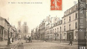 La rue Libergier et la Cathédrale