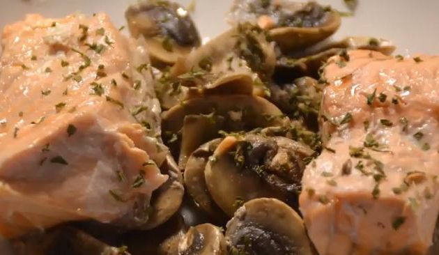 Vidéo cookeo : saumon champignons