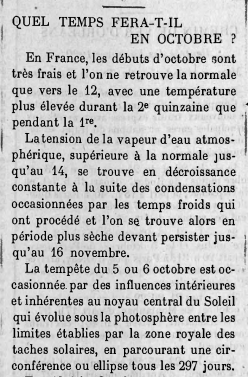 Météo d'Octobre 1920
